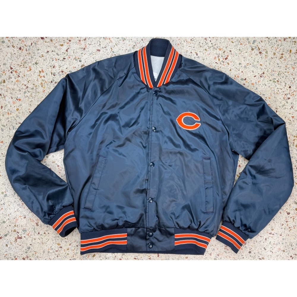 Chalk Line‎ NFL Vintage Chicago Bears Embroidered Satin Jacket Size Medium
